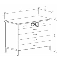 Стол-тумба с ящиками и розетками 1200 СТЛнб-М с/я.р. (4дл)