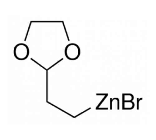 (1,3-диоксолан-2-ил) этилцинка бромид, 0,5 М в ТГФ, упакованы в атмосфере аргона в закрывающемся ChemSeal ^ Tb, Alfa Aesar, 50 мл - 2